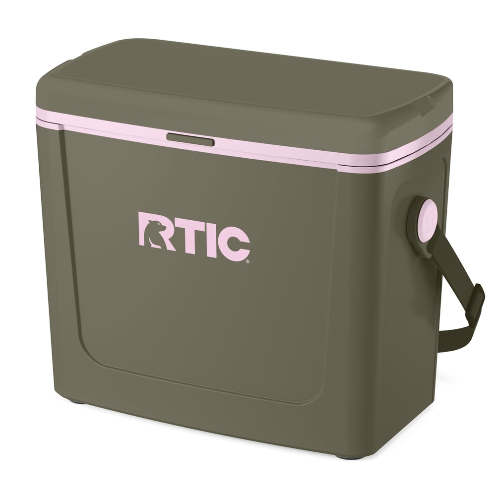 16 QT Road Trip Cooler Olive/Pale Pink