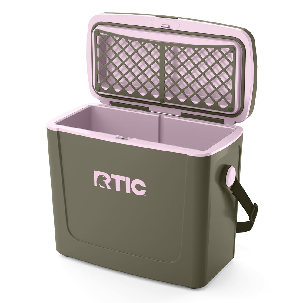 16 QT Road Trip Cooler Olive/Pale Pink - Image 3