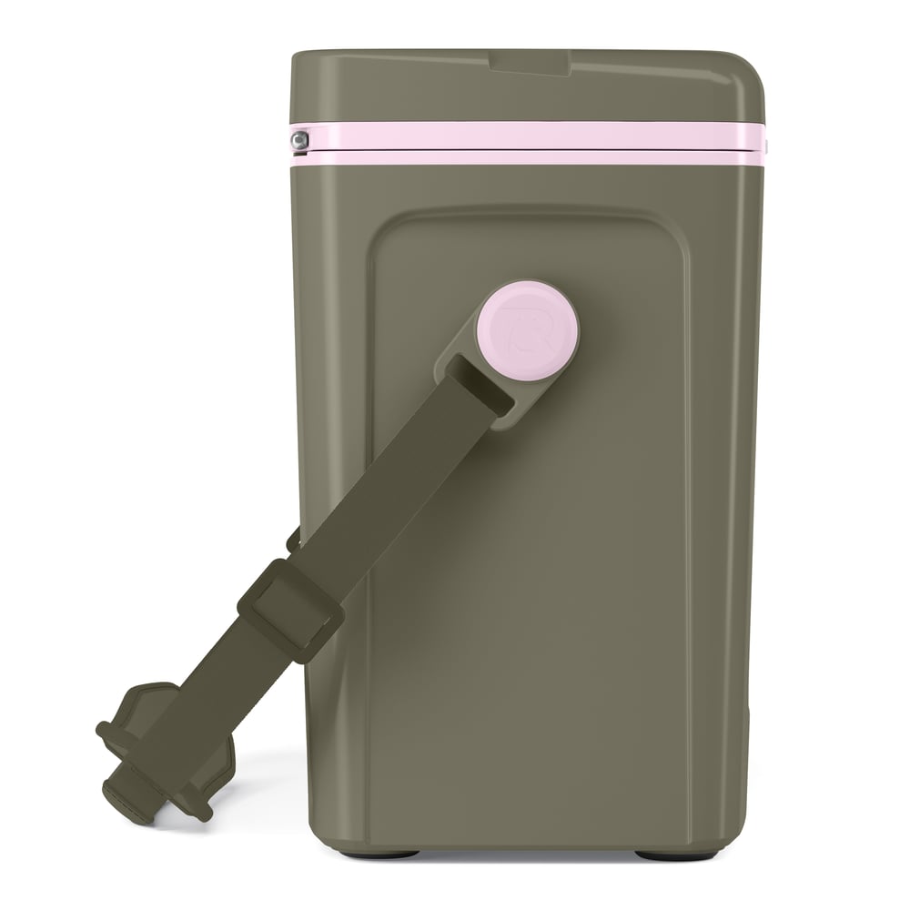 16 QT Road Trip Cooler Olive/Pale Pink - Image 4