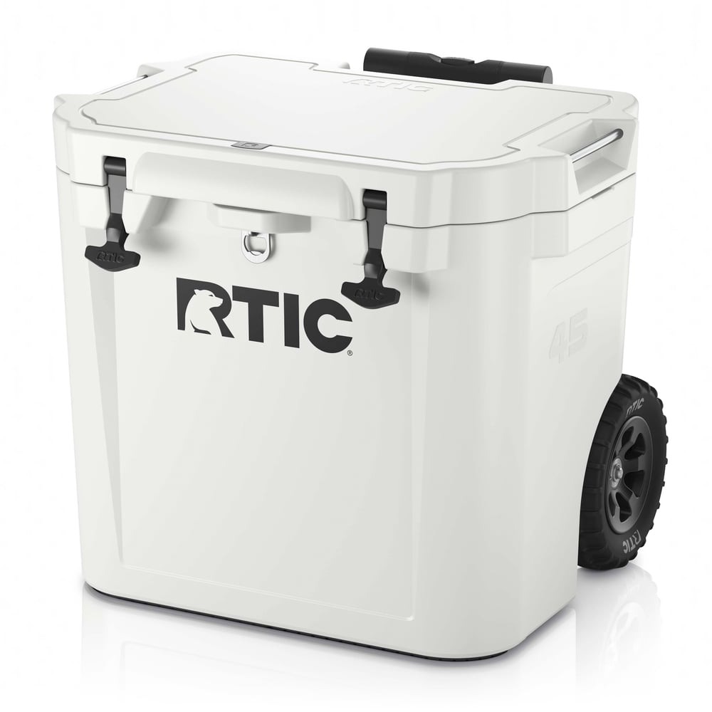 45 QT Ultra-Tough Wheeled Cooler White