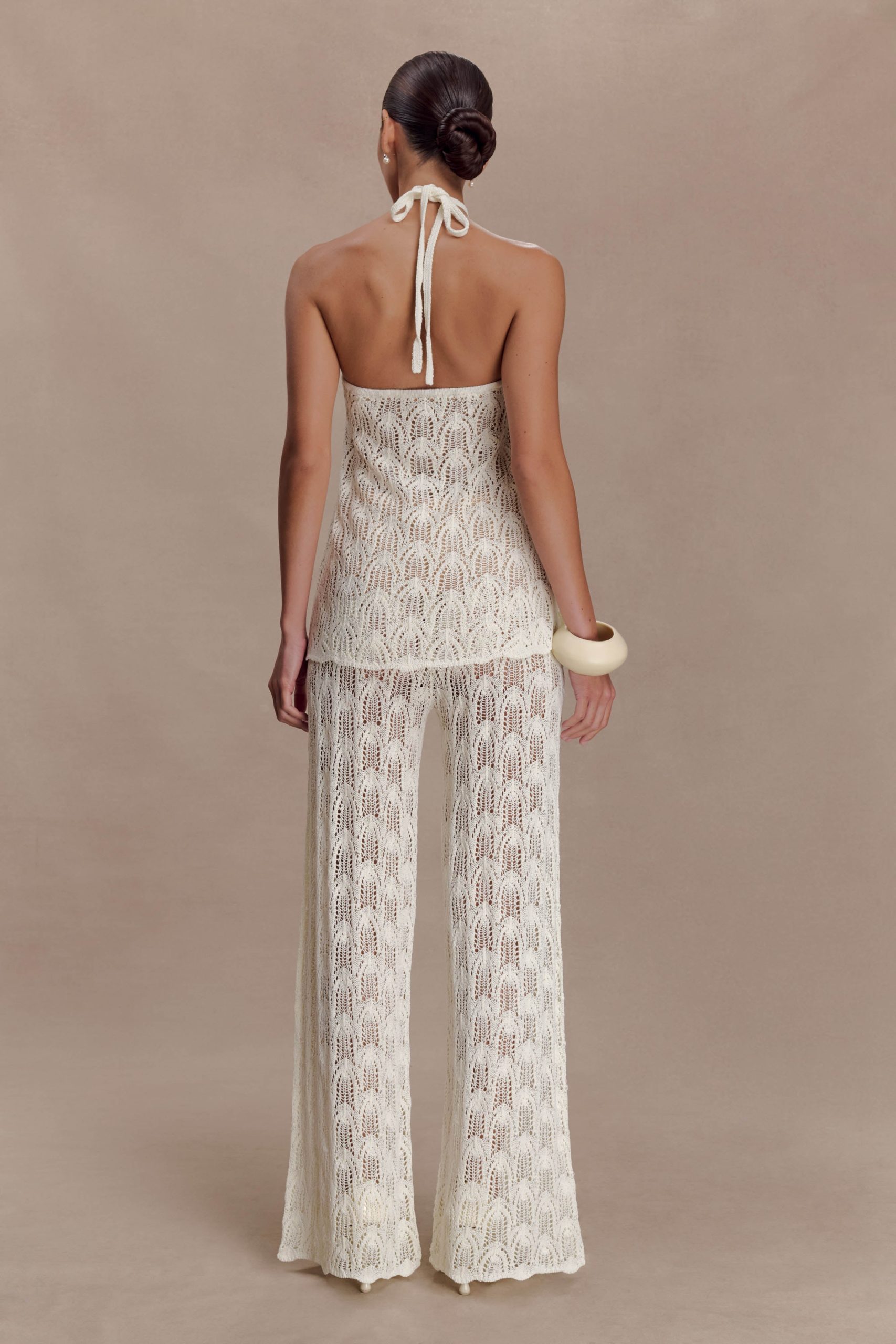 Corey Crochet Halter Neck Top - Ivory - Image 5