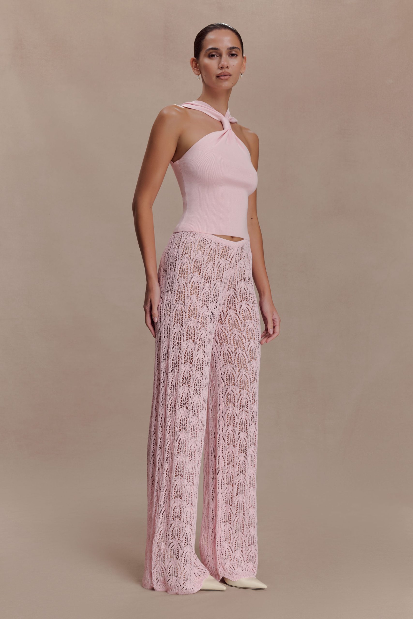 Glinda Crochet Pants - Baby Pink - Image 3
