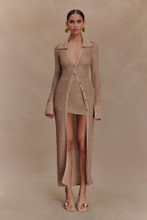 Waverley Metallic Knit Swim Cover Up - Gold
