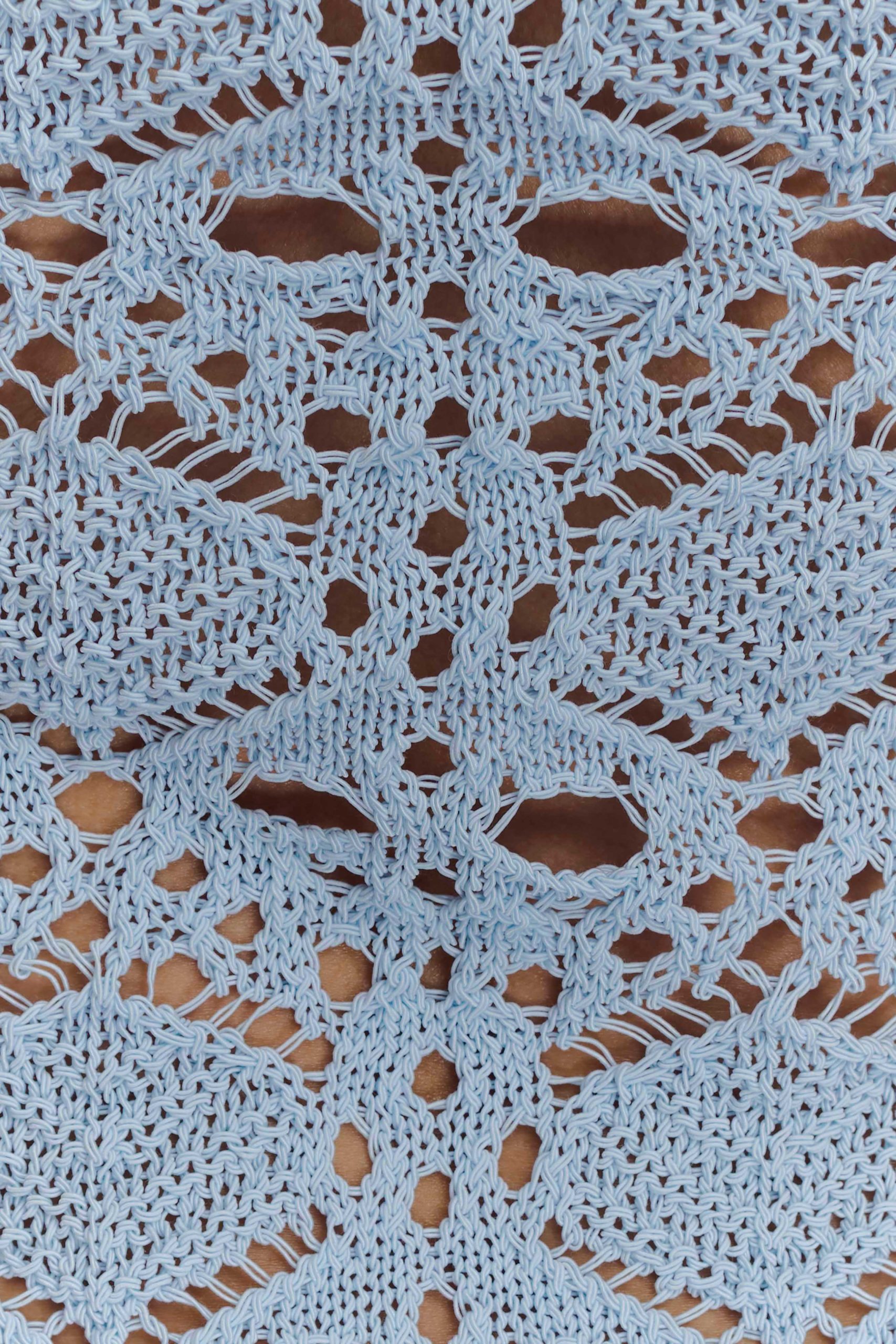 Aeline Crochet Knit Shorts - Sky Blue - Image 5