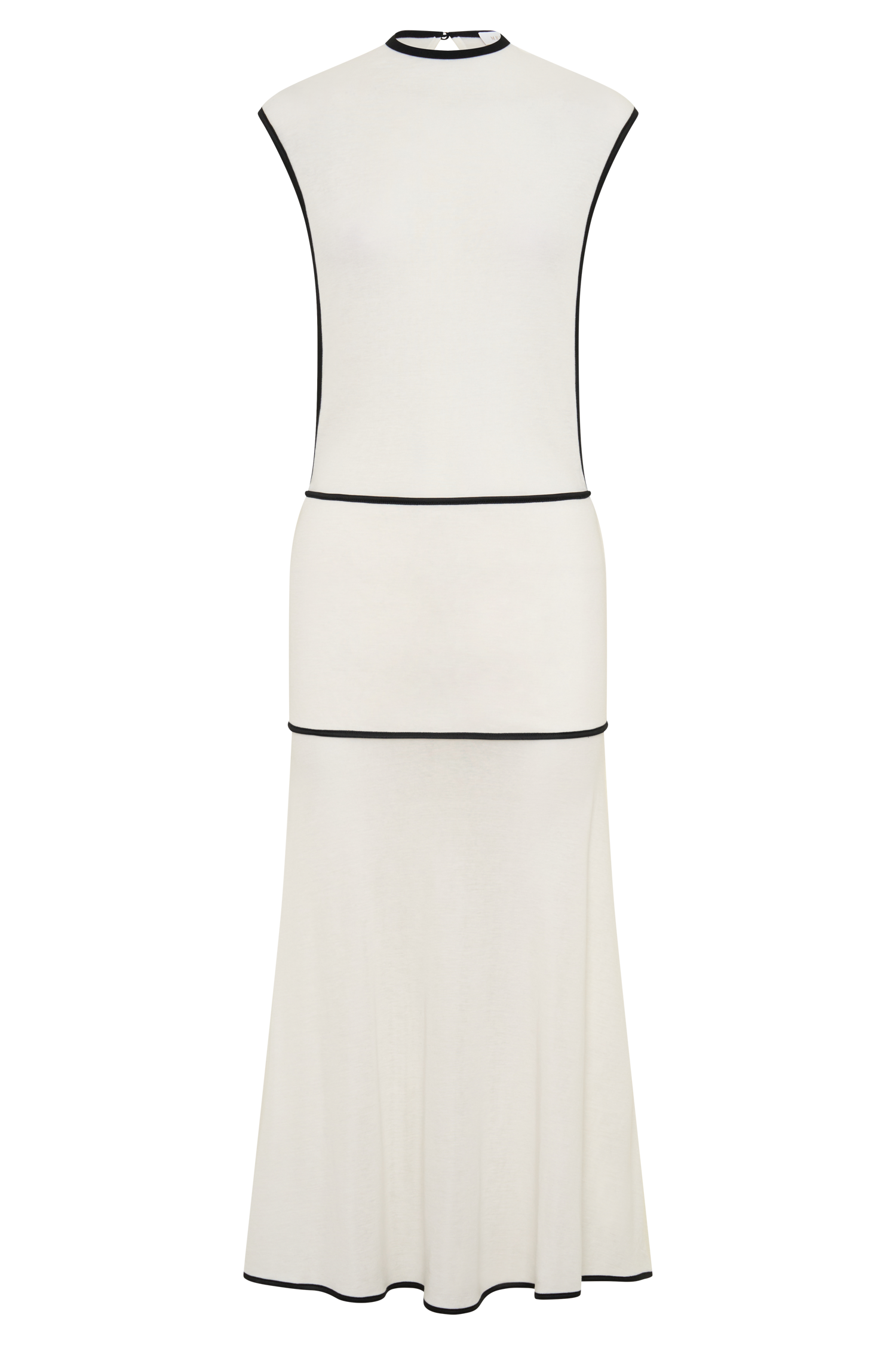 Aris Sleeveless Sheer Maxi Dress - Black/White - Image 8