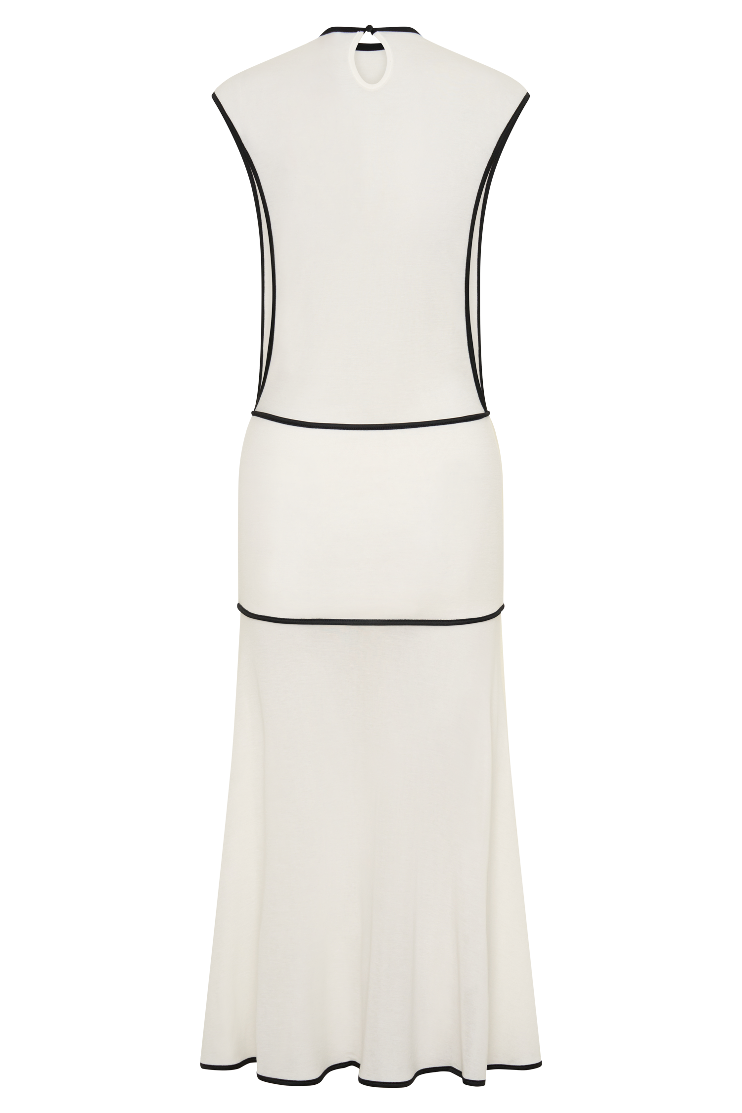 Aris Sleeveless Sheer Maxi Dress - Black/White - Image 7